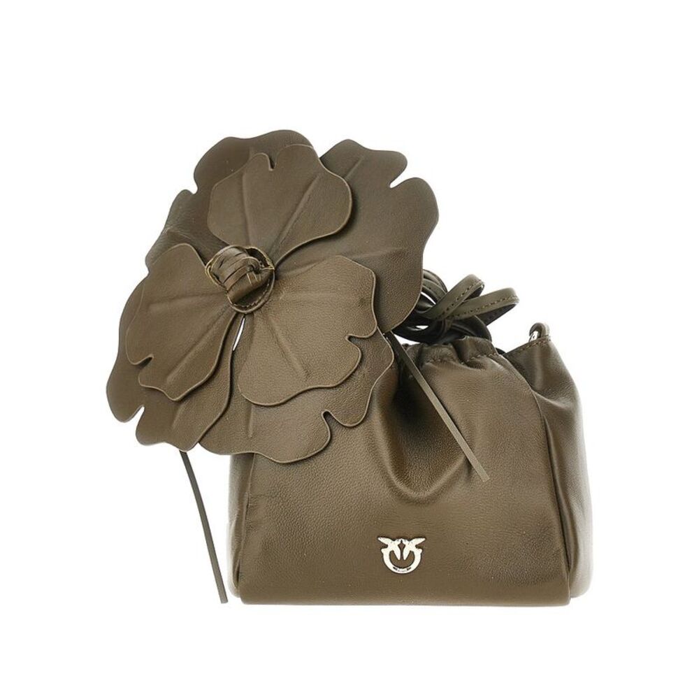 Pinko Women Nappa Leather Bucket Bag With Flower